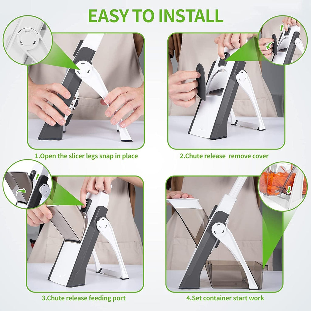 ✨ SafeSlice™ 4-in-1 Vegetable Cutter | سيف سلايس™ قطّاعة خضار 4 في 1