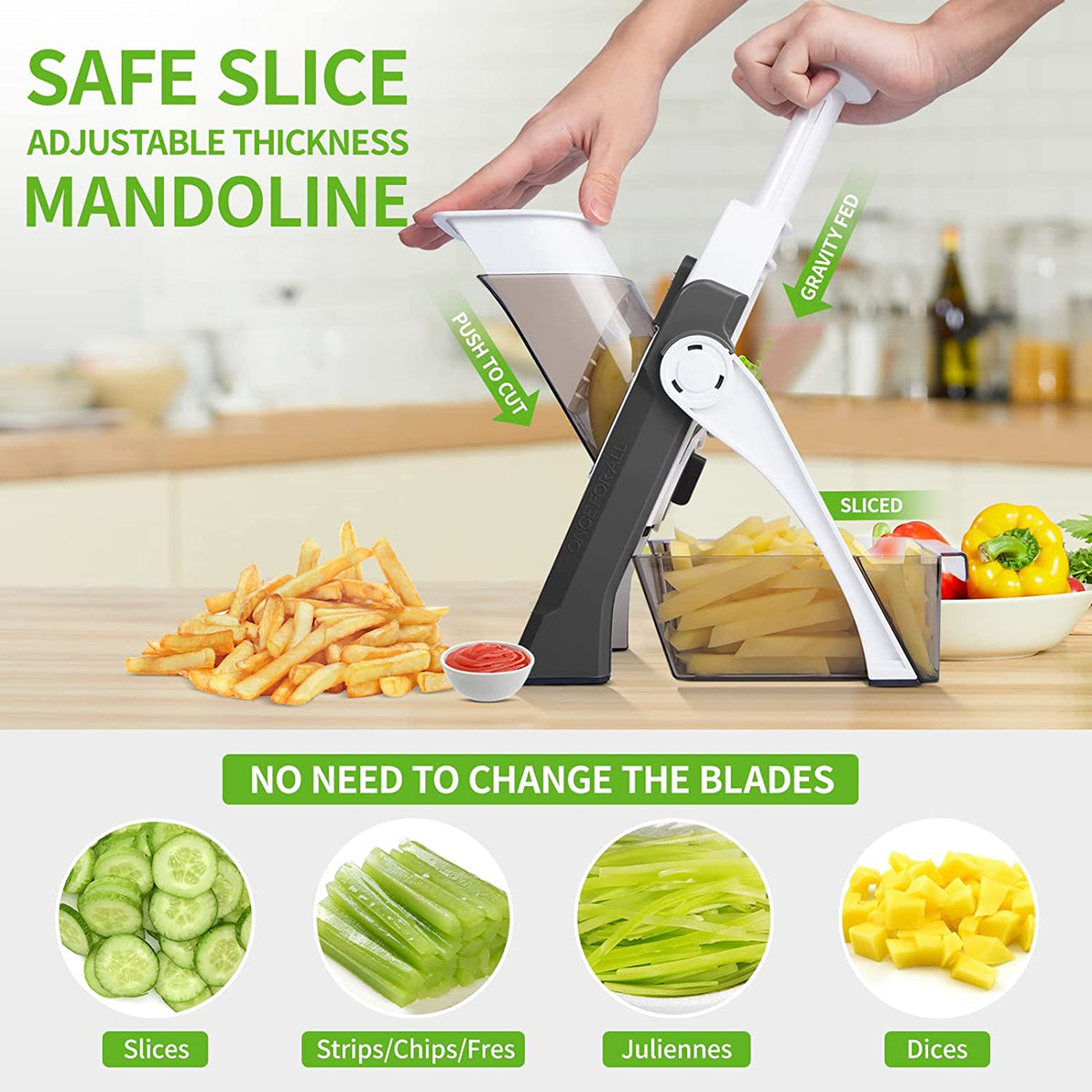 ✨ SafeSlice™ 4-in-1 Vegetable Cutter | سيف سلايس™ قطّاعة خضار 4 في 1